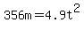 356m=4.9t%5E2