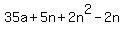 35a+%2B+5n+%2B+2n%5E2+-+2n