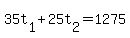 35t%5B1%5D%2B25t%5B2%5D=1275