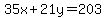35x%2B21y=203