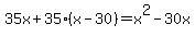 35x%2B35%28x-30%29=x%5E2-30x