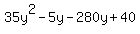 35y%5E2-5y-280y%2B40