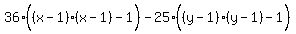 36%28%28x-1%29%28x-1%29%5E%22%22-1%29+-++25%28%28y-1%29%28y-1%29%5E%22%22-1%29
