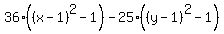 36%28%28x-1%29%5E2-1%29+-++25%28%28y-1%29%5E2-1%29