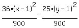 36%28x-1%29%5E2%2F900-25%28y-1%29%5E2%2F900