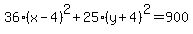 36%28x-4%29%5E2%2B25%28y%2B4%29%5E2=900