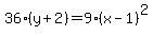 36%28y%2B2%29=9%28x-1%29%5E2