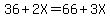 36%2B2X=66%2B3X