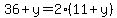 36%2By=2%2811%2By%29