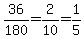 36%2F180=2%2F10=1%2F5