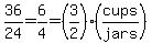 36%2F24=6%2F4=%283%2F2%29%28cups%2Fjars%29