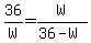 36%2FW+=+W%2F%2836-W%29