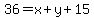 36=x%2By%2B15