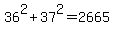 36%5E2+%2B+37%5E2+=+2665