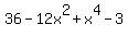 36-12x%5E2%2B+x%5E4-3