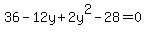 36-12y%2B2y%5E2++-28=0