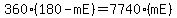 360%28180-mE%29+=+7740%2A%28mE%29