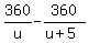 360%2Fu+-+360%2F%28u%2B5%29
