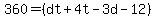 360=%28dt%2B4t-3d-12%29