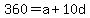 360+=+a+%2B+10d