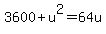 3600%2Bu%5E2=64u