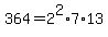 364=2%5E2%2A7%2A13