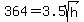 364=3.5sqrt%28h%29