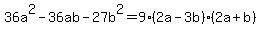 36a%5E2-36ab-27b%5E2=9%282a-3b%29%282a%2Bb%29
