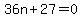 36n%2B27=0