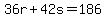 36r%2B42s=186