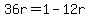 36r+=+1+-+12r