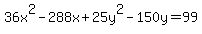 36x%5E2-288x%2B25y%5E2-150y=99