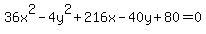 36x%5E2-4y%5E2%2B216x-40y%2B80=0