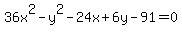 36x%5E2-y%5E2-24x%2B6y-91=0
