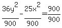 36y%5E2%2F900-25x%5E2%2F900=900%2F900