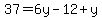 37=6y-12%2By