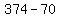374.00-70%25=261.80