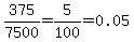 375%2F7500=5%2F100=0.05