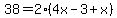 38=2%284x-3%2Bx%29