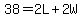 38=2L%2B2W