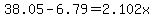 38.05+-6.79++=2.102x