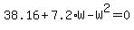 38.16%2B7.2%2AW-W%5E2=0