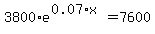 3800%2Ae%5E%280.07%2Ax%29=7600
