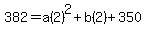 382=a%282%29%5E2%2Bb%282%29%2B350