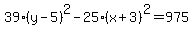 39%28y-5%29%5E2-25%28x%2B3%29%5E2=975
