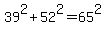 39%5E2%2B52%5E2=65%5E2