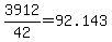 3912%2F42=92.143