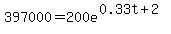 397000=200e%5E%280.33t%2B2%29
