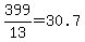 399%2F13=30.7