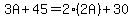 3A%2B45=2%282A%29%2B30